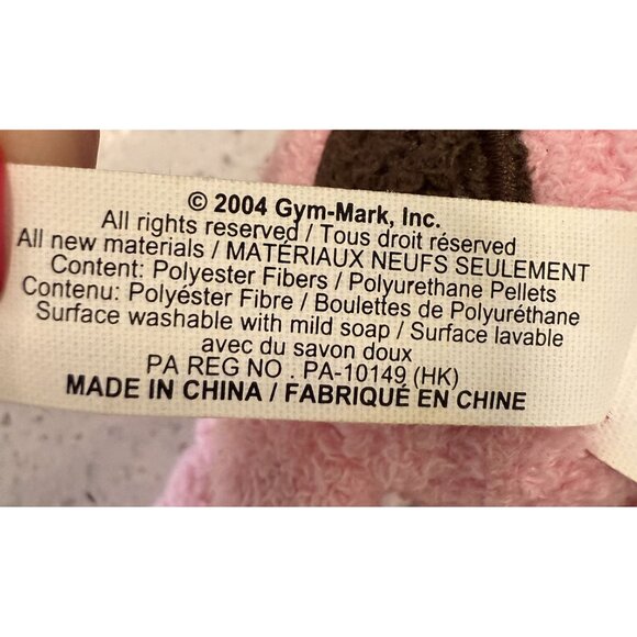 Pink Plush Giraffe Toy Bow Gymboree 2004 Soft Polyester Polyurethane Pellets - Picture 5 of 6